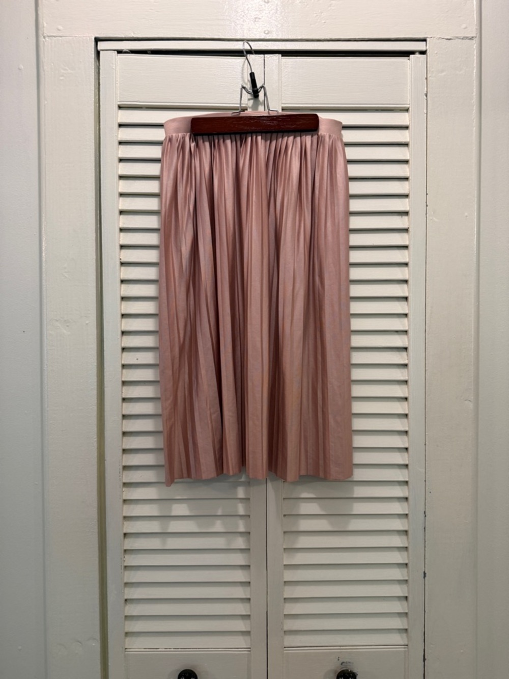 Topshop Pleated Midi Skirt - Dusty Rose